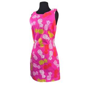 Macbeth Collection Size M Pink Sleeveless Dress With Pineapple Print